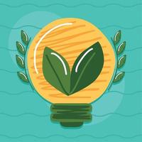 bulb with leafs vector