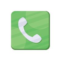 telephone green app button vector