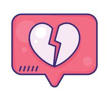 bubble with broken heart vector