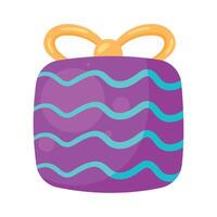 caja de regalo morada vector