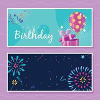 two cards party celebration vector