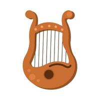 wooden harp musical instrument vector