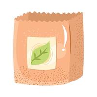 paper bag with leaf vector