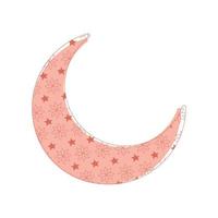 luna creciente rosa vector