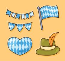 five oktoberfest celebration icons vector