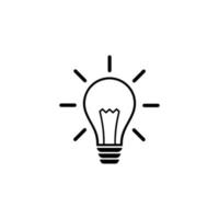 Light Bulb line icon vector, isolated on white background. Idea sign, solution, thinking concept vector