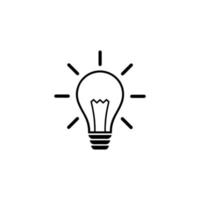 Light Bulb line icon vector, isolated on white background. Idea sign, solution, thinking concept vector