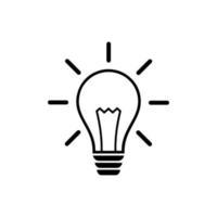 Light Bulb line icon vector, isolated on white background. Idea sign, solution, thinking concept vector