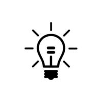 Light Bulb line icon vector, isolated on white background. Idea sign, solution, thinking concept vector