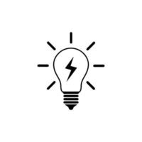 Light Bulb line icon vector, isolated on white background. Idea sign, solution, thinking concept vector