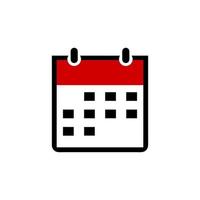 icono de calendario móvil web plana aislada vector