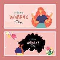 happy womens day banners vector