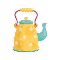 yellow kitchen teapot vector