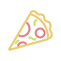 estilo de luz de neón de pizza vector