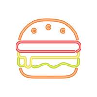 hamburger neon light style vector