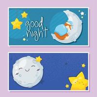 two card good night vector