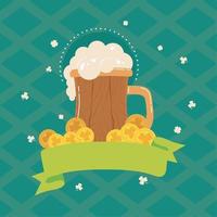 saint patricks beer and treasure vector