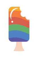 bandera lgtbi en palito de helado vector