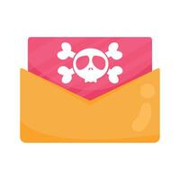 envelope email with skull vector