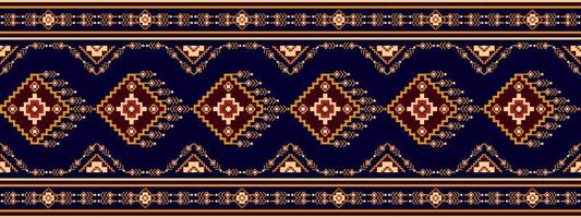 Ikat ethnic seamless pattern design. Aztec fabric carpet boho mandalas textile decor wallpaper. Tribal native motif flower traditional embroidery vector illustrated background