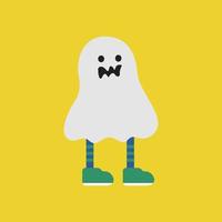 cute ghost in shoes vector