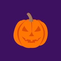 spooky orange pumpkin vector