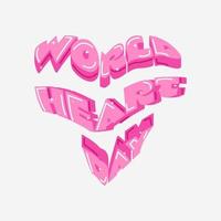 world heart day in writing vector