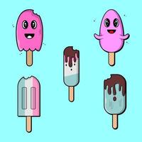 Set of ice cream vector illustration