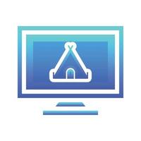 monitor tent logo gradient design template icon element vector