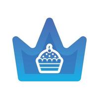 elemento de icono de plantilla de diseño de degradado de logotipo de corona de cupcake vector