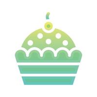 elemento de icono de plantilla de diseño de degradado de logotipo de cupcake vector