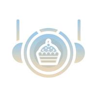 cupcake astronaut logo gradient design template icon element vector