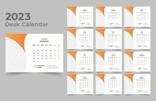 Desk Calendar 2023 Template Design vector