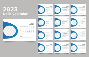 Desk Calendar 2023 Template Design vector