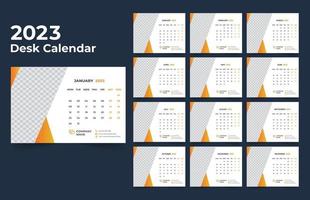 Desk Calendar 2023 Template Design vector