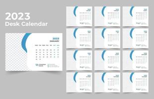 Desk Calendar 2023 Template Design vector