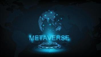 Metaverse technology concept design.Circle technology background. virtual reality, augmented reality and blockchain technology. vector