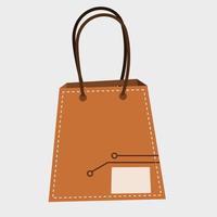 ilustración de vector de bolsa de compras de lunes cibernético editable en estilo retro plano con líneas de puntada y circuito como elemento adicional para fines publicitarios de tienda