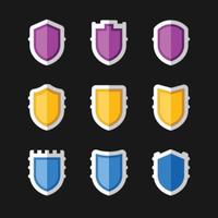 Shield Icon Concept Set on Black Background vector