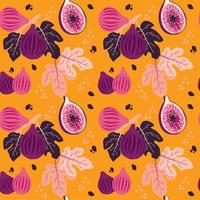 Fig pattern orange vector