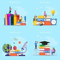 Modern flat design of back to school illustration concept. Flat Style vector template suitable for Web Landing Page, Background.