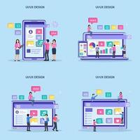 UI UX design concept, Creating an application design, content and text place, Vector illustration