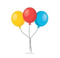 grupo de globos de colores. decoraciones de fiesta de celebración. ilustración vectorial vector