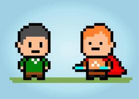 8-bit pixels hero avatar. Game character in vector illustration