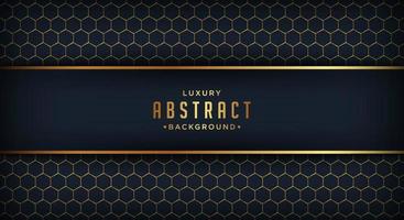 Dark luxury background with overlap layers. Texture with golden line and shiny golden light effect. vector