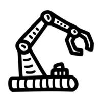 claw robot machine construction lineart vector illustration icon design with doodle hand drawn style