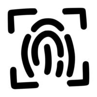 fingerprint scanner lineart vector illustration icon design with doodle hand drawn style