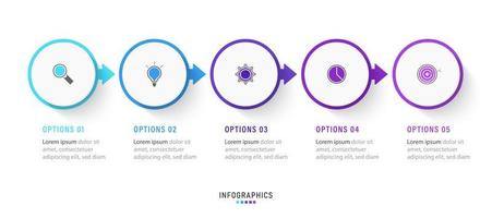 Vector Infographic label design template with icons and 5 options or steps. Can be used for process diagram, presentations, workflow layout, banner, flow chart, info graph.