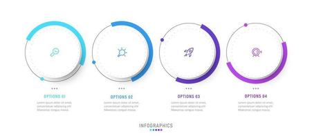 Vector Infographic label design template with icons and 4 options or steps. Can be used for process diagram, presentations, workflow layout, banner, flow chart, info graph.