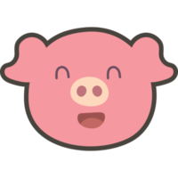 dessin animé animal visage de cochon png